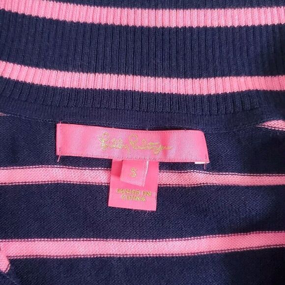 Lilly Pulitzer Maritime Stripe Fringe Sweater Size S Coolmax Pullover  Womens - Picture 8 of 10